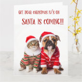 Haustiere Weihnachtskarte Karte (Gelbe Blume)