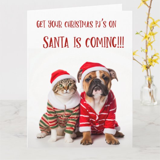 Haustiere Weihnachtskarte Karte (Gelbe Blume)