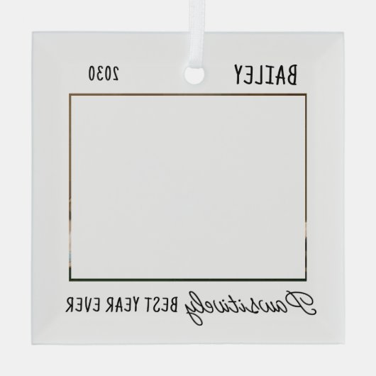 Haustiere Welpen Hund benutzerdefiniertes Foto Jah Ornament Aus Glas (Rückseite)