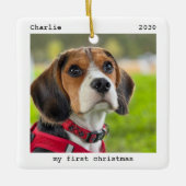 Haustiere Welpen Hund Foto Personalisiert Erste We Keramikornament (Vorderseite)