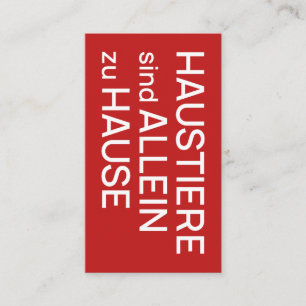 Haustiere zu Hause Business Card Visitenkarte