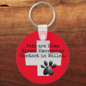 Haustiere Zuhause allein ICE-Kontakt Schlüsselanhänger (Vorderseite)