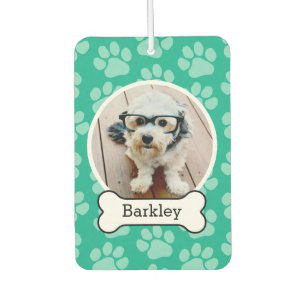 Haustierfoto mit Hundeknochen und Pfotenabdrücken Autolufterfrischer