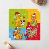 Haustiergeschäft Weihnachten Hund Katze Mitteilungskarte (Vorderseite/Rückseite Beispiel)