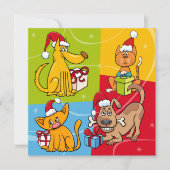 Haustiergeschäft Weihnachten Hund Katze  Mitteilungskarte (Vorderseite)