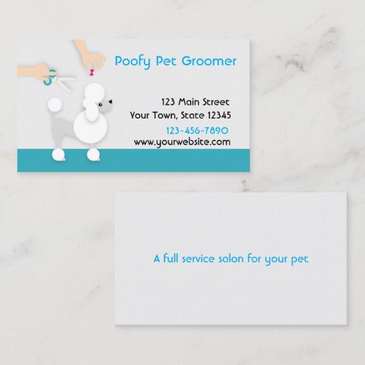 HaustierGroomer mit Pudel Visitenkarte (Vorne/Hinten)