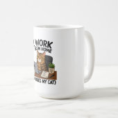 Haustierkatze bei der Arbeit Kaffeetasse (VorderseiteRechts)