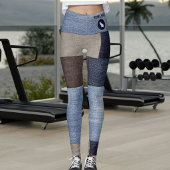 Haustierkatze Mama Bunte Patchwork-Kunstlederjeans Leggings