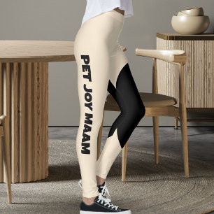 Haustierkatze Mama Champagner Gold Schwarz Individ Leggings