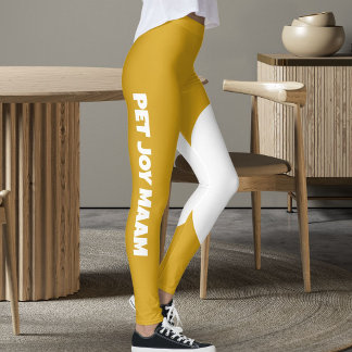 Haustierkatze Mama Name Senfgold Weiß Benutzerdefi Leggings