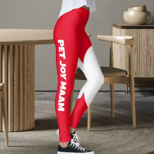 Haustierkatze Mama Name Sieg Rot Weiß Individualis Leggings