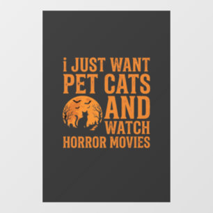Haustierkatzen Horrorfilme Halloween Design_1 Fensteraufkleber