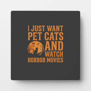 Haustierkatzen Horrorfilme Halloween Design_1 Fotoplatte