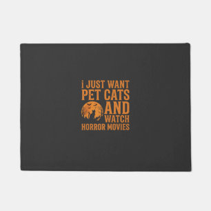 Haustierkatzen Horrorfilme Halloween Design_1 Fußmatte