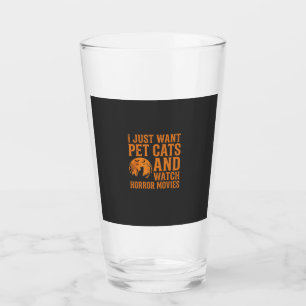 Haustierkatzen Horrorfilme Halloween Design_1 Glas