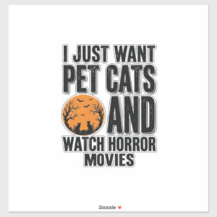 Haustierkatzen Horrorfilme Vintage Halloween-Shirt Aufkleber