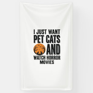 Haustierkatzen Horrorfilme Vintage Halloween-Shirt Banner