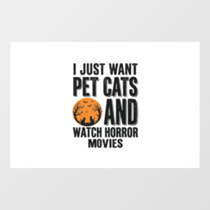 Haustierkatzen Horrorfilme Vintage Halloween-Shirt Fensteraufkleber