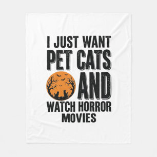 Haustierkatzen Horrorfilme Vintage Halloween-Shirt Fleecedecke