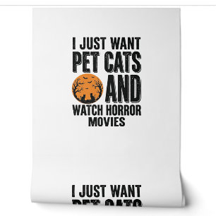 Haustierkatzen Horrorfilme Vintage Halloween-Shirt Tapete
