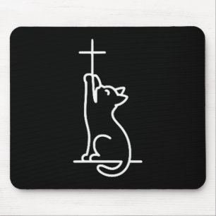 Haustierkatzen lieben Jesus Sei glücklich Katze Mousepad