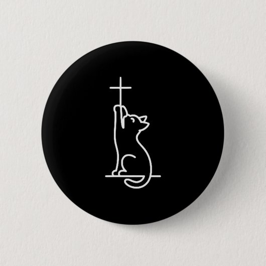 Haustierkatzen lieben Jesus Sei glückliche Katze  Button (Vorderseite)