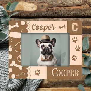 Haustierknochen Paw Prints Geätzte Rahmen