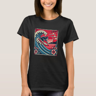 Haustierliebhaber-Blumen-Sonnenuntergang-Japanisch T-Shirt