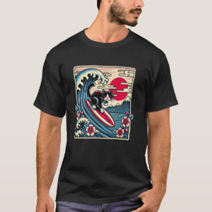 Haustierliebhaber-Blumen-Sonnenuntergang-Japanisch T-Shirt