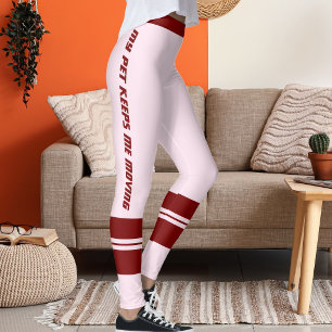 Haustierliebhaber Blush Pink Deep Burgundy Rot Maß Leggings