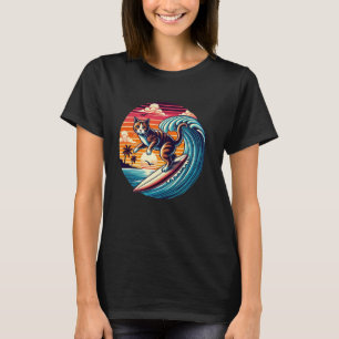 Haustierliebhaber Silhouette Sonnenuntergang Japan T-Shirt