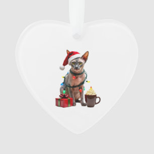 Haustierliebhaber Süße Sphynx-Katze Rentiere Gewei Ornament