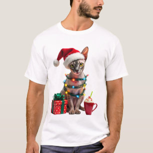Haustierliebhaber Süße Sphynx-Katze Rentiere Gewei T-Shirt