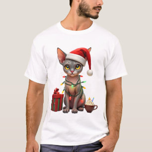 Haustierliebhaber Süße Sphynx-Katze Rentiere Gewei T-Shirt