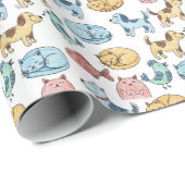 Haustiermuster Geschenkpapier (Rolleneckpunkt)