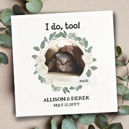 Haustiername Katze Custom Foto Wreath Wedding Serviette