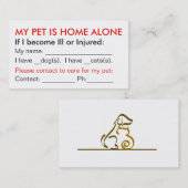 Haustiernotkontaktinfo-Geldbörse kardiert Telefonnummerkarte (Vorne/Hinten)