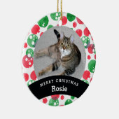 Haustierpersonalisierte rote grüne keramik ornament (Rechts)