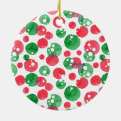 Haustierpersonalisierte rote grüne keramik ornament (Hinten)