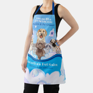 Haustierpflege Navy Blau Bubble Hunde Katzen Spa Schürze