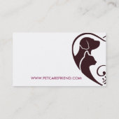 Haustierpflege-Visitenkarte Visitenkarte (Rückseite)