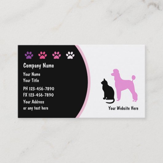 Haustierpflege-Visitenkarten neu Visitenkarte (Vorderseite)