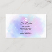 Haustiersalon mit fabelhaften Pelzpfoten Visitenkarte (Rückseite)