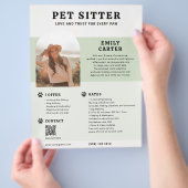 Haustiersitter Foto Sage QR Code Flyer (Hand)