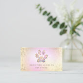 Haustiersitter-Simulated-Glitter-Pfote Visitenkarte (Stehend Vorderseite)