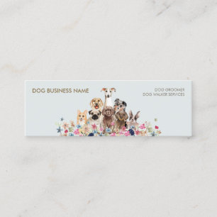 Haustiersitter Walker Hundetagesmutter Pastellblau Mini Visitenkarte