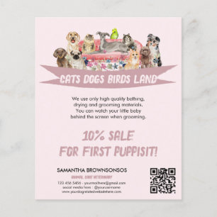 Haustiersitting-Dienstleistungen Hund Katze Vogel Flyer