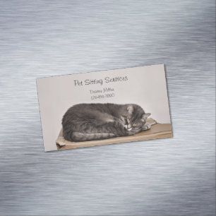 Haustiersitting-Service Katzenpflege Hundeausführe Magnetische Visitenkarte