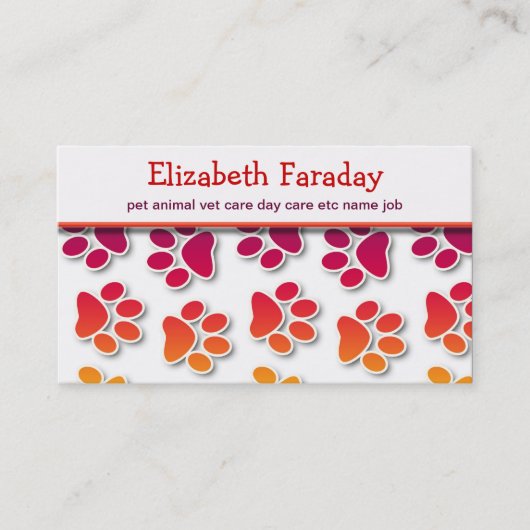 Haustiertier-Visitenkarte Visitenkarte (Vorderseite)