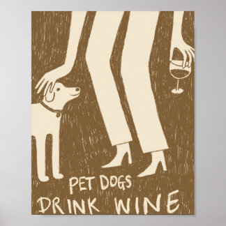 Haustunde trinken Wein Poster